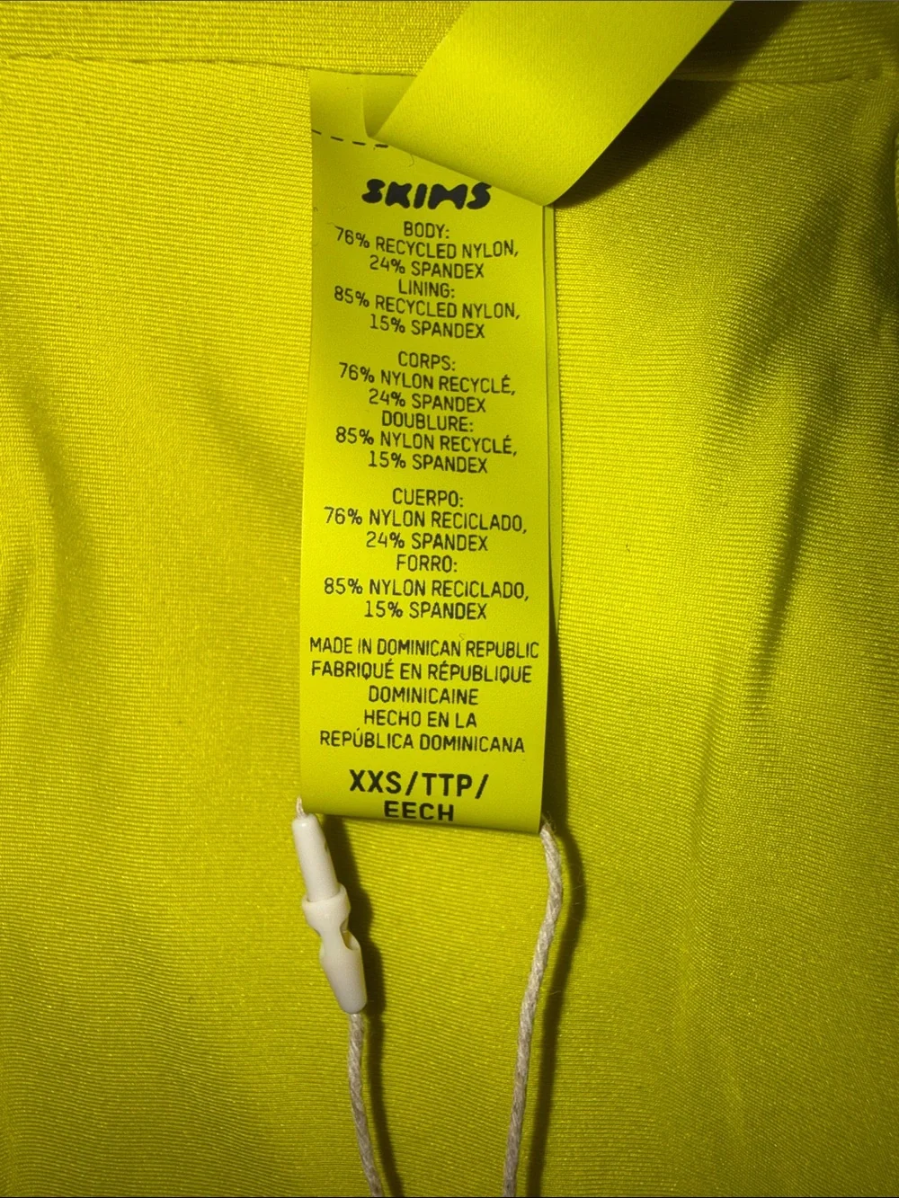 SKIMS Recycled Swim Bandeau Bikini Top Color: Citrus Size XXS  New with Tag